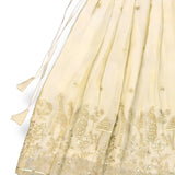 Cream Gold Sequin Embroidered Festive Skirt Set