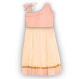 Skirt & Top Set for Girls: Traditional Onam Attire From NutsClothing | Rani Pink | Lavender | Green | Blue | For Ages 6 Months to 7 Years