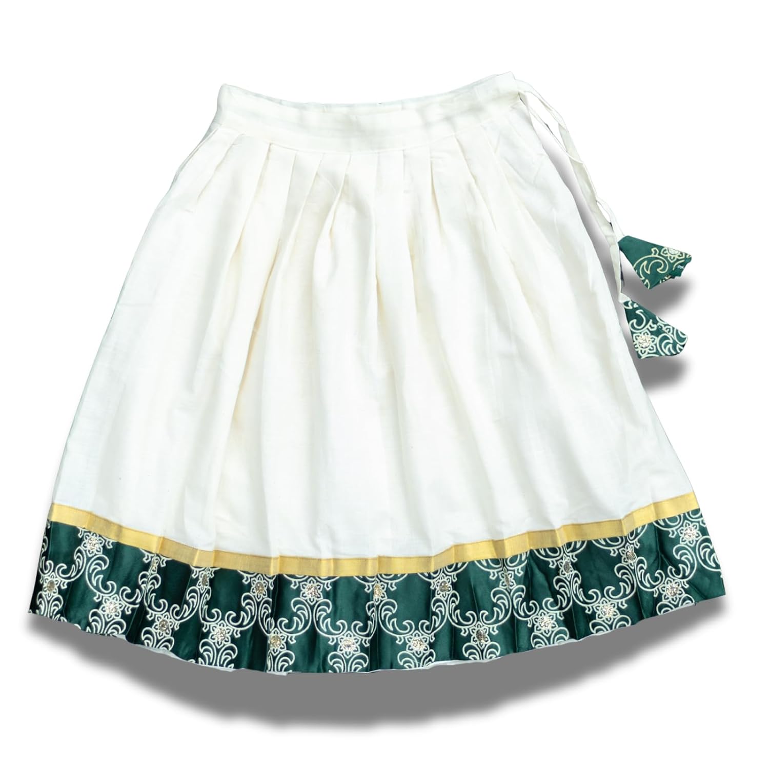 Skirt & Top Set for Girls: Traditional Onam Attire From NutsClothing | Pink | Dark Green | Light Green | Maroon | Wine | For Ages 6 Months to 7 Years