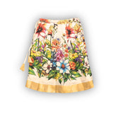 Skirt & Top Set for Girls: Traditional Onam Printed Attire From NutsClothing | Green | Red | For Ages 6 Months to 7 Years