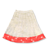 Cream Brocade Coral Trim Skirt Set