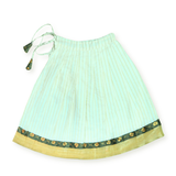 Green Gold Embroidered One-Shoulder Set