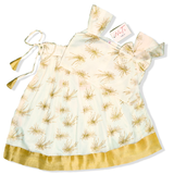 Ivory Gold Spark Print Frock
