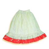 Mint Red Floral Ruffle Skirt Set