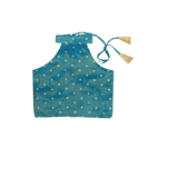 Teal Halter Neck Dotted Skirt Set